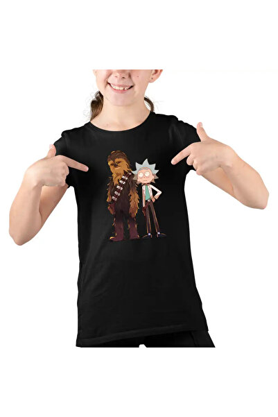 OEM Tricou Copii Fete Rick and Morty Chewbacca Star Wars