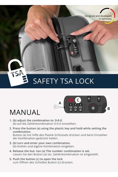 MARYALEX Troler cabina avion, Marime S, 55x35x20 cm, roti duble 360°, ABS rezistent la uzura, cifru, Avocado