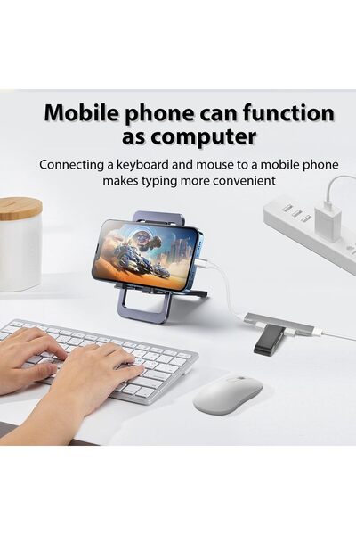 NALACAL موزع 4 منافذ USB-C إلى USB-A 3.0 (ألومنيوم) لأجهزة MacBook Pro/Air والكمبيوتر المحمول ولوحة المفاتيح والماوس