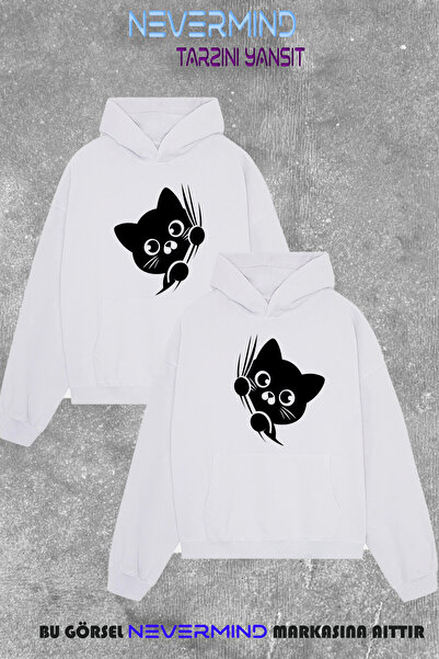 NEVERMIND Set combinat dublu Swea tricou – 3 fire O supradimensionat K pisică...