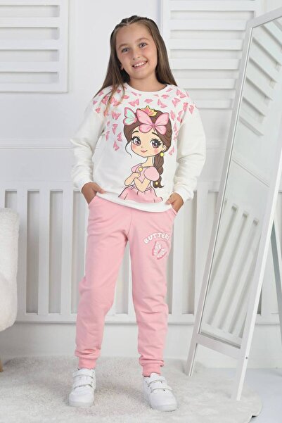 ARBİ kids Set de țesături pentru fete, fluture, cu imprimeu perii, două fire,...