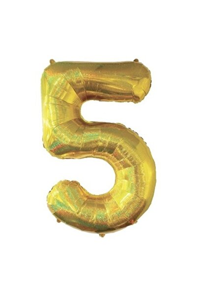 ANTBRO ®   Ολογραφικό Χρυσό Μπαλόνι Πάρτι Αρ. 5