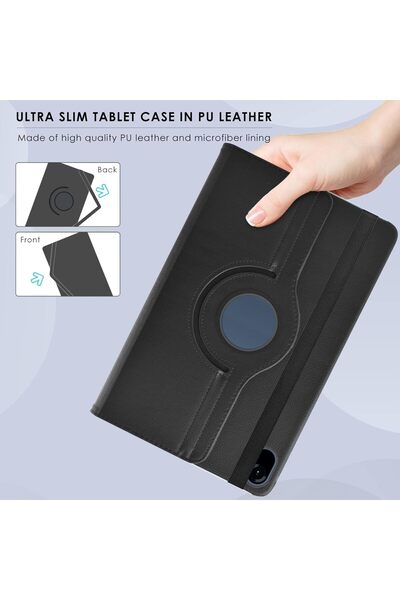 007 JENKEM PU Leather Full-Cover Rotating Stand Case for Honor Pad 8 12 inch (2022) - Black