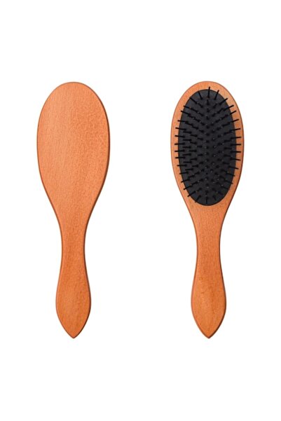 MYONNA IT & E- COMMERCE Oval Wooden Hair Brush, 22x6 cm, Brown