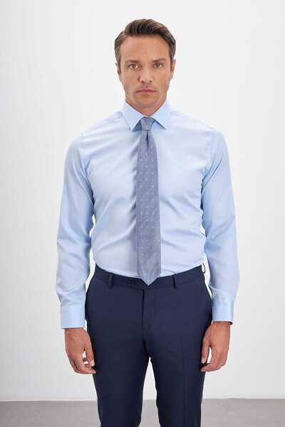 Paşahan No Ironing Required 100% Cotton Non Iron Classic Collar Satin Men's Shirt