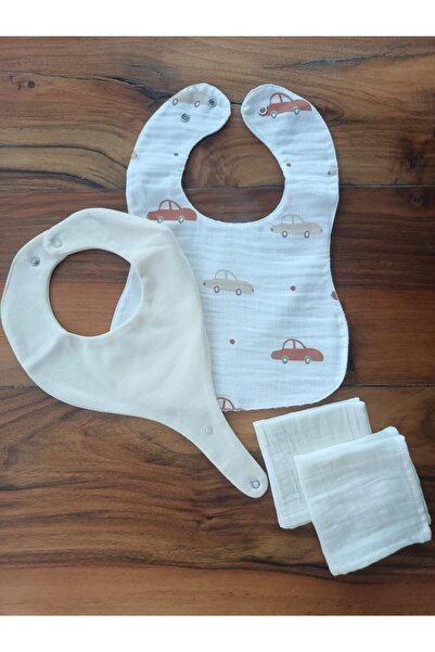 Latelier Midumi طقم مريلة مقاومة للسوائل للأطفال، مريلة لحمل اللهاية، وقطعة قماش لمسح الفم