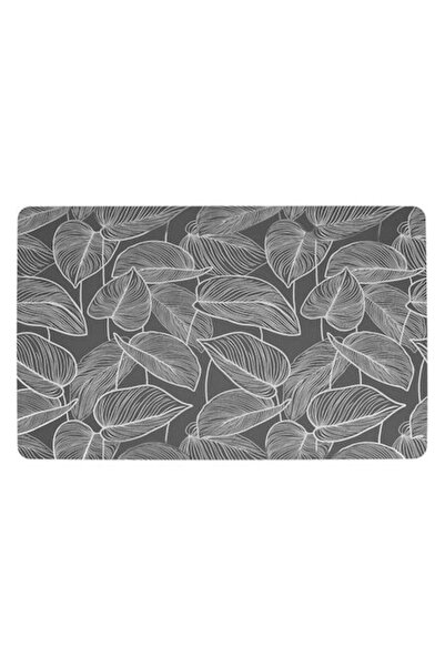 ANTBRO șervețel din plastic gri cu frunze tropicale albe 43,5×28,5 cm – desig...