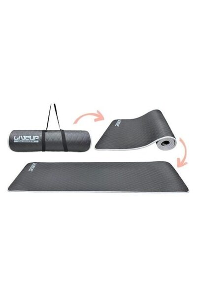 ANTBRO Saltea de fitness și yoga neagră 180×60 cm – grosime 6 mm, EVA antider...