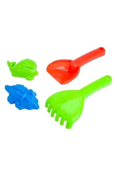 ANTBRO Set de 4 jucării de plajă – Lopată, greblă și 2 matrițe pentru nisip –...