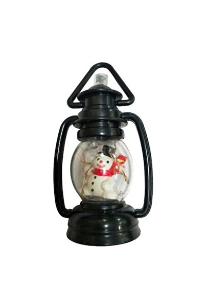 ANTBRO Ornament de Crăciun pentru brad - Stil lampă cu om de zăpadă, negru, 6...