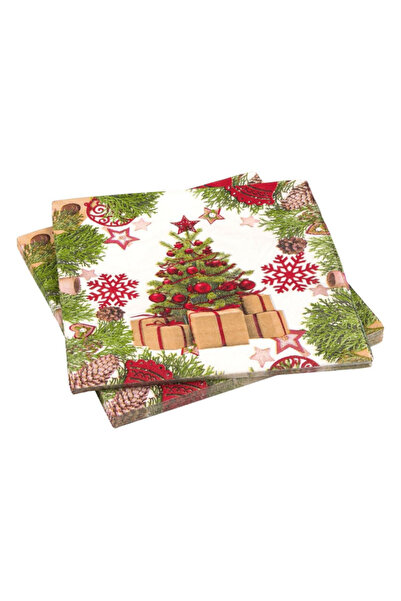 Yenigeldi 1 Pack Christmas Tree Motif Napkin Christmas Christmas Tree Ornaments Snowflake Picture