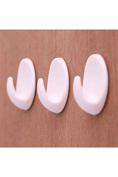 ANTBRO Set de 4 cârlige adezive rotunde Antbro® pentru obiecte mici, plastic alb, max. 1 kg