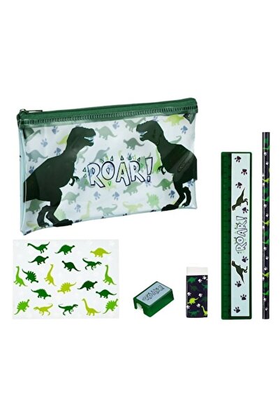 ANTBRO Set școlar cu dinozauri ® – 6 piese cu penar – Papetărie pentru băieți...