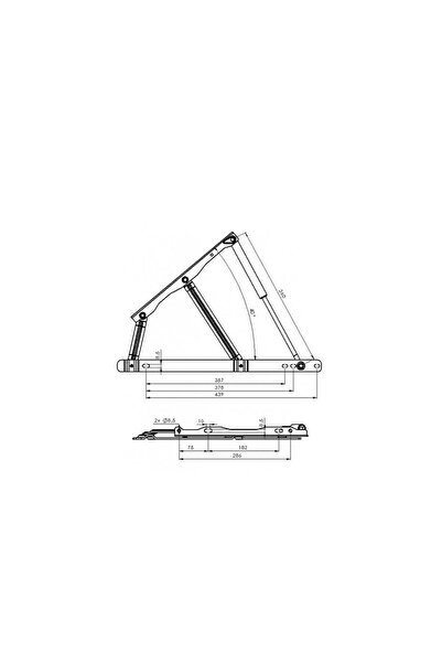 OEM Set of 2 hinges and 2 pistons 1000N for lifting the bed