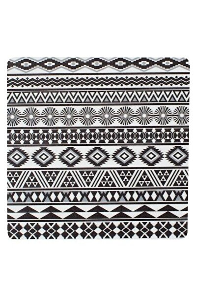 ANTBRO Suport de pahar din lemn alb-negru cu imprimeu aztec, 11×11 cm – prote...