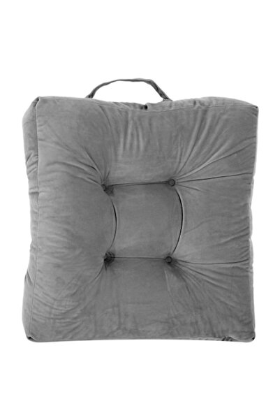 OEM Gray velvet floor cushion, dimensions 43x43cm