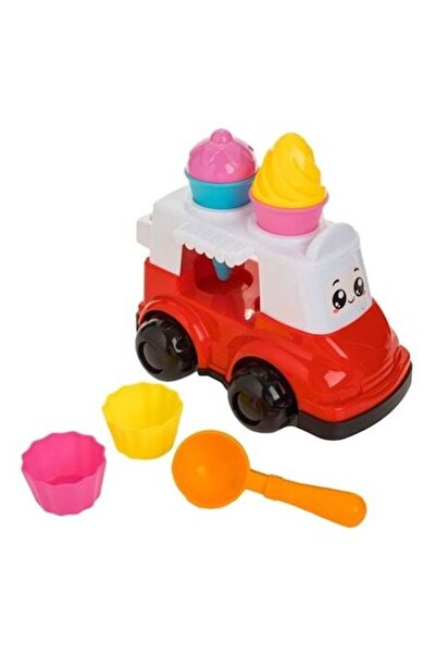 ANTBRO Set de jucării de plajă pentru copii – Camionetă roșie cu înghețată cu...