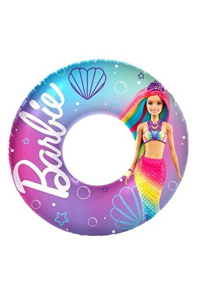 ANTBRO Colac de înot gonflabil Barbie, Design roz, Ø51 cm, 3-6 ani