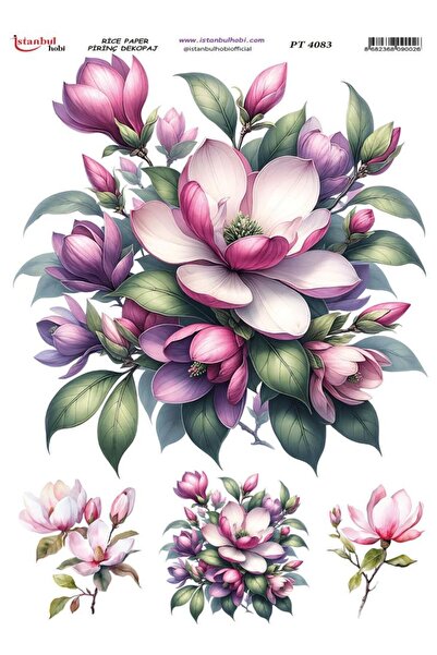 İstanbul Hobi ورق ديكور نحاسي 30×42 سم PT-4083 زهور