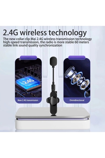 Serreha K35D Kablosuz Yaka Mikrofonu Röportaj Video Kaydı Için Type-C Girişli