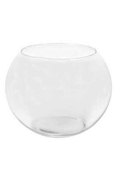 ANTBRO Vază rotundă din sticlă transparentă Ø10×7,6 cm