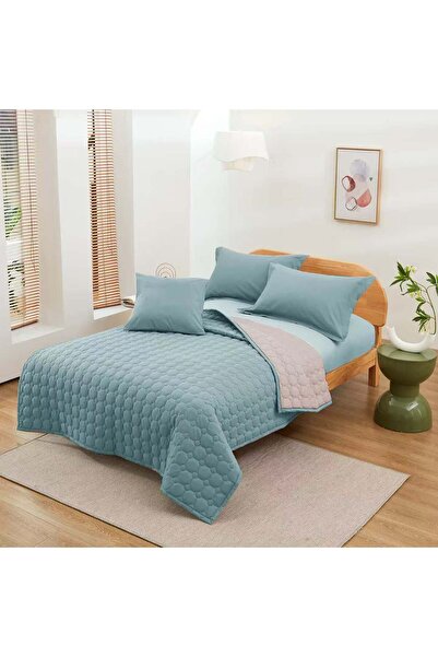 ShinyFlower Cotton Comforter Set for Single Bed 4-Piece Compressed Quilt Soft Microfiber Fabric 220 x 160 cm