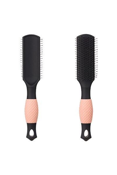 OEM Flat Plastic Hair Brush - Pink / Black