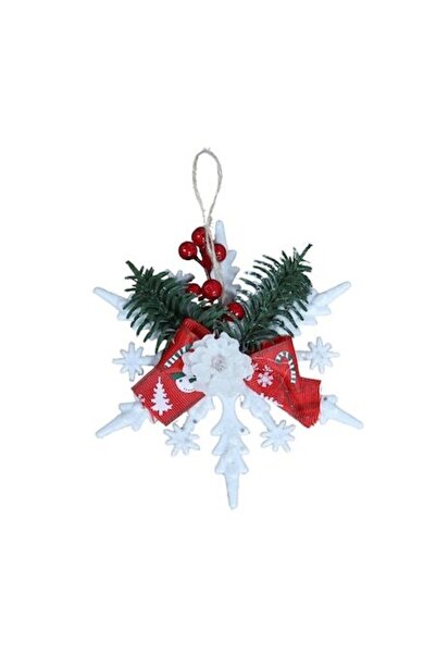 ANTBRO Ornament de Crăciun pentru brad, fulg de zăpadă, alb, 13 cm