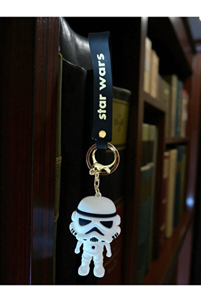 Mersi SHOP Star Wars Stormtrooper Silikon Anahtarlık | Siyah Askılı Figürlü K...