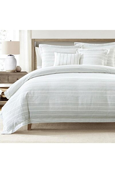 Bee Home Bed and Bath Varigated Stripe King Duvet Set 8 piece , 100% Cotton Comforter, King Bedding | Black Friday