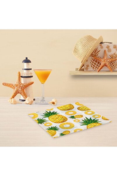 OEM 2-ply white pineapple table napkins 33x33 cm - 20 pcs