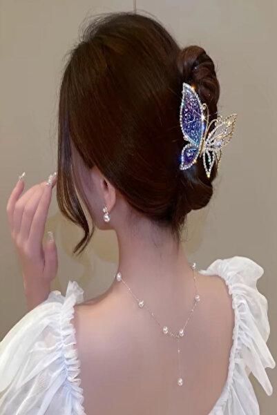 CAŞ DEKORASYON Gold Color Butterfly Model Stone Metal Latch Buckle