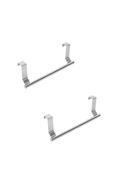 OEM Set of 2 Bathroom Towel Holders, Metal, 22.5x8 cm, Silver