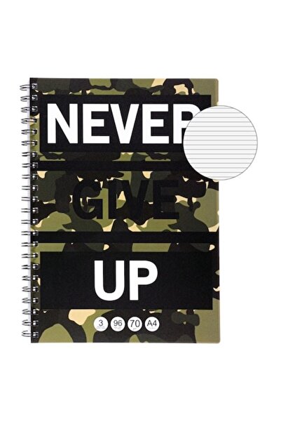 ANTBRO A4 Notebook Camouflage with Motivational Message, 3-Subject, 96 Sheets