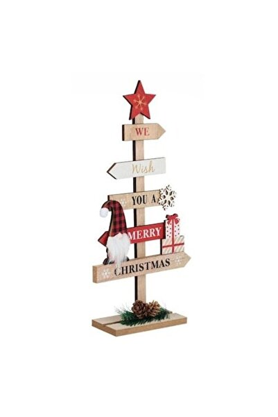 ANTBRO Decorațiune de Crăciun din lemn cu panouri de mesaje, gnom, cadouri și...