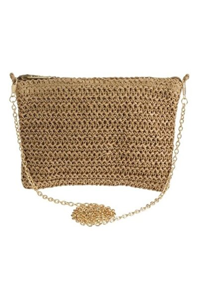 ANTBRO Geantă crossbody din paie 20×15 cm cu lanț auriu – -chic și compactă