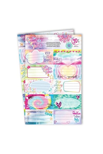 OEM Tie Dye Quotes Sticker Labels 8.4x4.5cm - 20 pcs