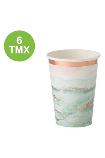 ANTBRO Iluzie de vară - Set de 6 pahare de carton de unică folosință, 270 ml,...