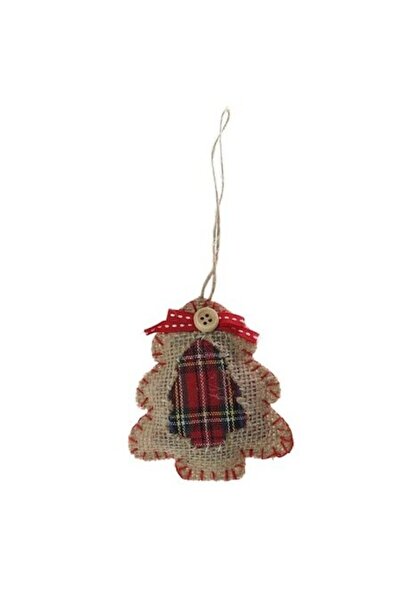 ANTBRO Decorațiune de Crăciun, în formă de brad, bej/roșu, 8 cm