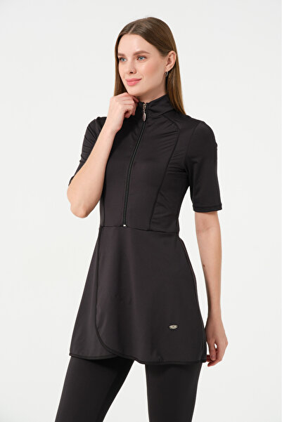 İYİBU Women's Semi-Covered Short-Sleeved Swimsuit Set – 4-Piece Water-Repellent Stretch Fabric