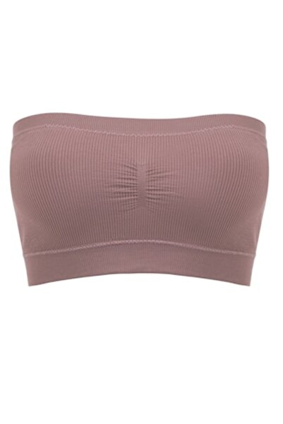 OEM Top bralette taupe cu nervuri și burete detașabil pentru femei - mărime u...