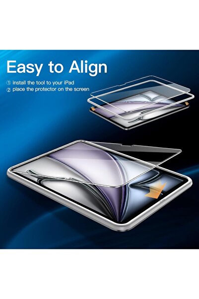 JETech Transparent Screen Protector for iPad Air 13-inch (M3/M2, 2025/2024) with Installation Frame