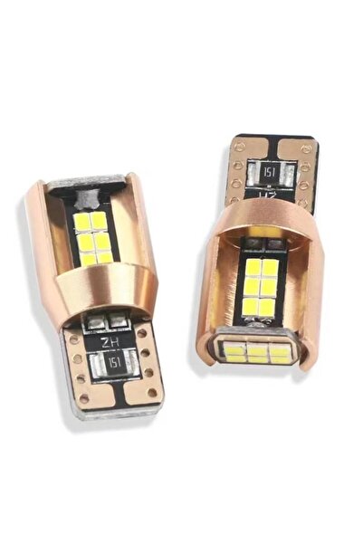 BZRSH Set 2 becuri auto LED T10 W5W, 12V, 18 SMD, Canbus, lumină albă,