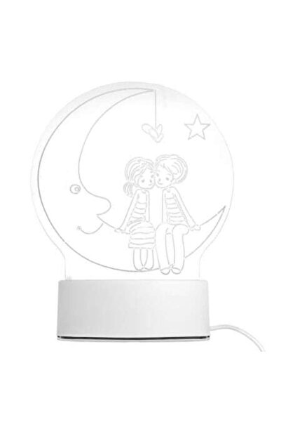 ANTBRO Lampă de noapte 3D Lovers, acrilică, USB, 1m, pentru pat