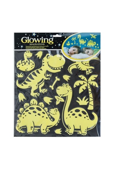 OEM Fluorescent Decorative Wall Stickers 6 Dinosaurs 30x30 cm