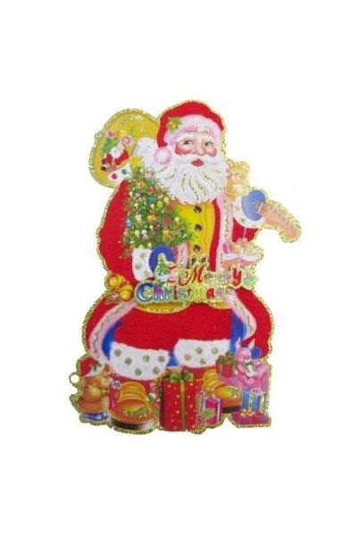 ANTBRO Autocolant decorativ de Crăciun Moș Crăciun, multicolor, 17,5 x 28,5 cm
