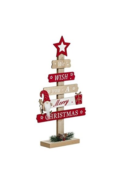 ANTBRO Decorațiune de Crăciun din lemn - brad cu panouri de mesaje, gnom, cad...