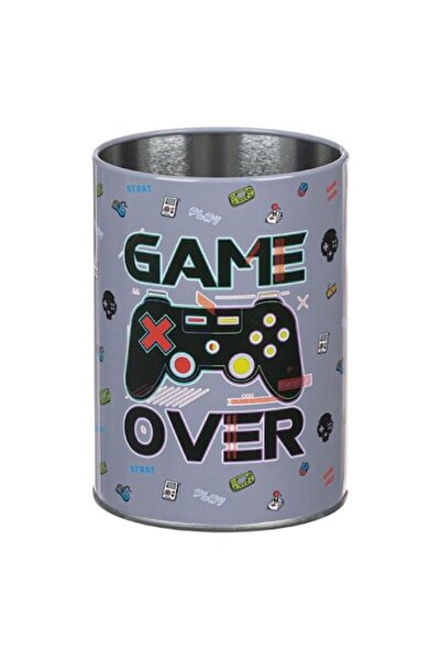 ANTBRO Suport pentru pix metalic gri Ø8x10cm, organizator de birou „Game Over...