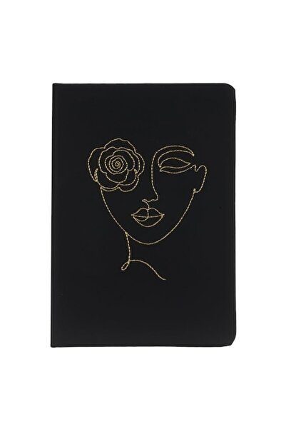 ANTBRO A5 Notebook with Black PU Cover – Woman Face Design – 80 Sheets –