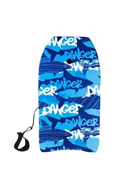 ANTBRO Children's Swim Board – Shark 'Danger' Blue 80x45 cm